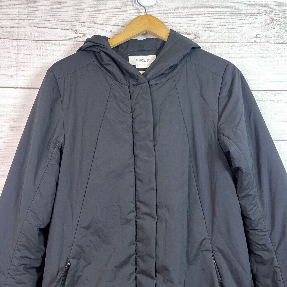 Ministry Of Supply Women’s Black Lightweight Long Puffer Jacket Size S - Picture 2 of 10